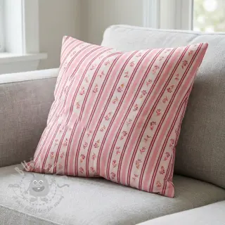 Puuvillakangas Fine flowers STRIPE pink