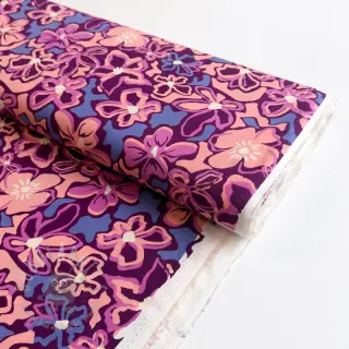 Viskoosi STRETCH Flowers Junie purple