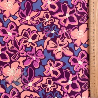 Viskoosi STRETCH Flowers Junie purple