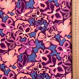 Viskóza STRETCH Flowers Junie purple