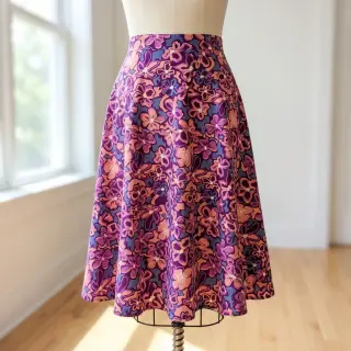 Viskóza STRETCH Flowers Junie purple