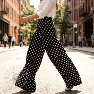 Viskoosi RADIANCE Polka dot black
