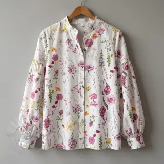 Puuvillakangas VOILE Emily flowers digital print