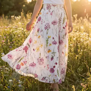 Puuvillakangas VOILE Emily flowers digital print