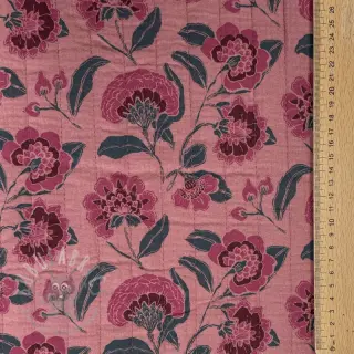 Kaksinkertainen harsokangas/musliini STEPPED Flowers mauve