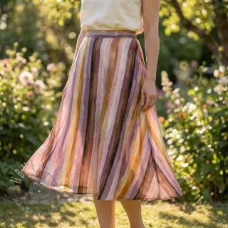 Viskoosi RADIANCE Stripes lavender digital print