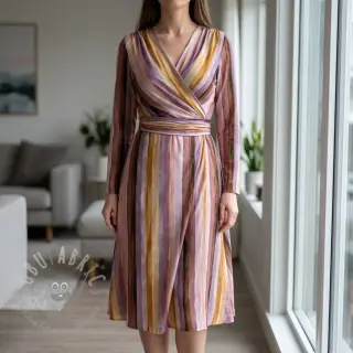 Viskoosi RADIANCE Stripes lavender digital print