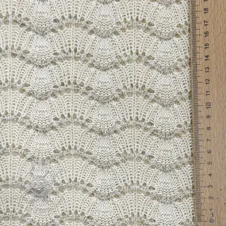 Neulekangas jacquard LUREX ecru