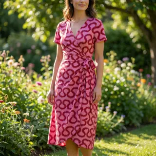 Viskoosi STRETCH Abstract pink