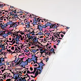 Viskoosi STRETCH Flowers Junie black