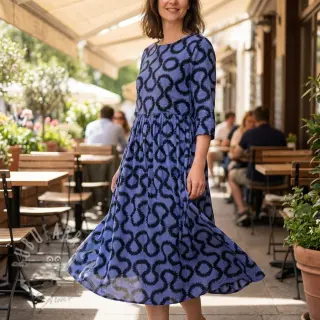 Viskoosi STRETCH Abstract blue