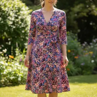 Viskóza STRETCH Flowers Junie black