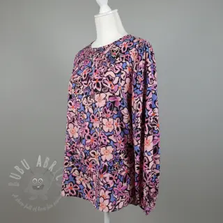 Viskoosi STRETCH Flowers Junie black