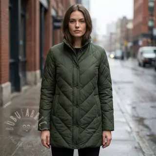 Tikattu kangas ZIG ZAG army green