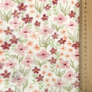 Kaksinkertainen harsokangas/musliini Flowers Sisi digital print
