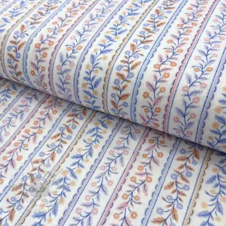 Kaksinkertainen harsokangas/musliini Leaves in stripes digital print ORGANIC