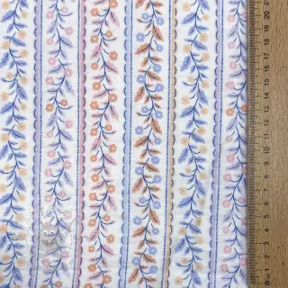 Kaksinkertainen harsokangas/musliini Leaves in stripes digital print ORGANIC