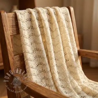 Neulekangas jacquard LUREX ecru