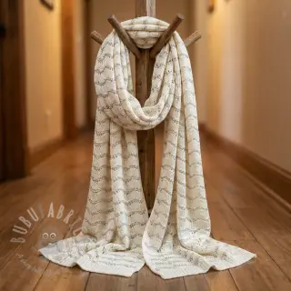 Neulekangas jacquard LUREX ecru