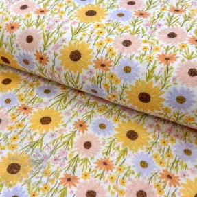 Kaksinkertainen harsokangas/musliini Flowers Hot summer digital print