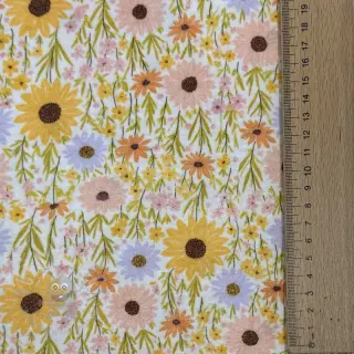 Kaksinkertainen harsokangas/musliini Flowers Hot summer digital print