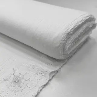 Kaksinkertainen harsokangas/musliini BORDER Helene white