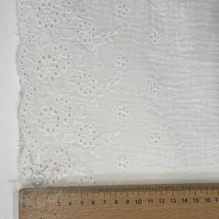 Kaksinkertainen harsokangas/musliini BORDER Helene white