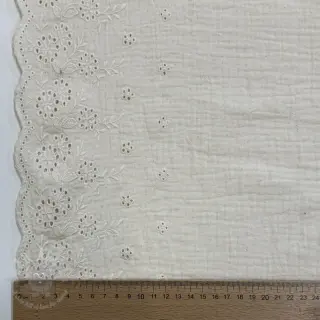 Kaksinkertainen harsokangas/musliini BORDER Helene natural