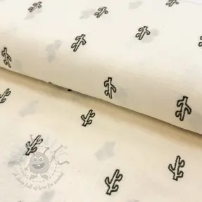 Kaksinkertainen harsokangas/musliini EMBROIDERY Cactus SIMPLY NATURAL