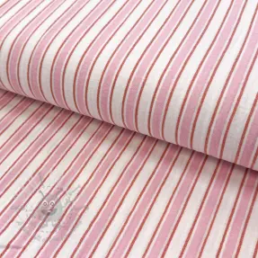 Kaksinkertainen harsokangas/musliini YARN DYED Stripe in stripe pink