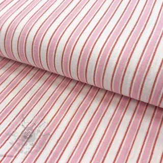 Kaksinkertainen harsokangas/musliini YARN DYED Stripe in stripe pink