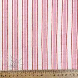 Kaksinkertainen harsokangas/musliini YARN DYED Stripe in stripe pink