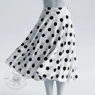 Viskoosi RADIANCE Polka BIG dot white