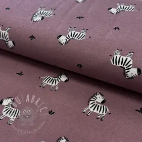 Puuvillakangas FLANNEL Zebras mauve