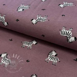 Puuvillakangas FLANNEL Zebras mauve