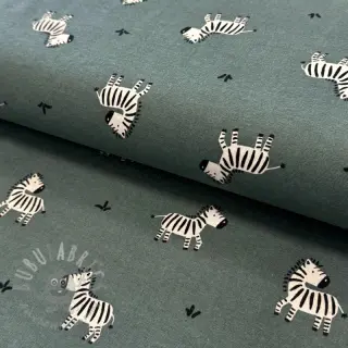 Puuvillakangas FLANNEL Zebras green