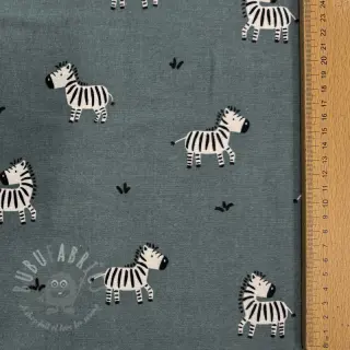 Puuvillakangas FLANNEL Zebras green