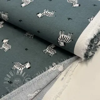 Puuvillakangas FLANNEL Zebras green