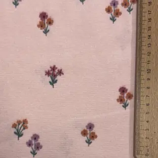 Bavlnená látka FLANNEL Flowers light pink