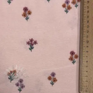Puuvillakangas FLANNEL Flowers light pink