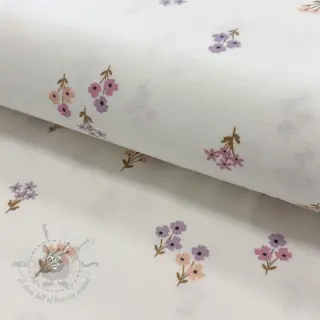 Puuvillakangas FLANNEL Flowers white