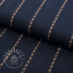 Puuvillakangas JACQUARD DOBBY navy