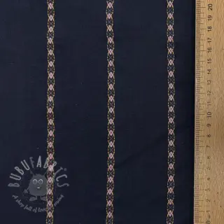Puuvillakangas JACQUARD DOBBY navy
