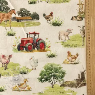 Sisustuskangas Cosy Farm Animals digital print