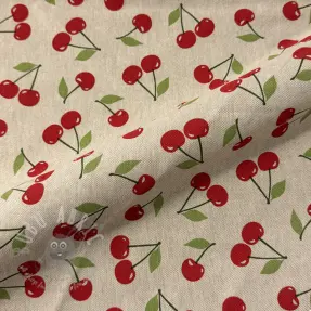 Sisustuskangas Linenlook premium Cherry Happy Joy