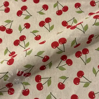 Sisustuskangas Linenlook premium Cherry Happy Joy