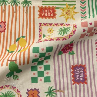 Sisustuskangas Linenlook Pura Vida Patch digital print