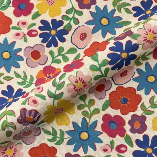 Sisustuskangas Linenlook Flower Fiesta Field digital print