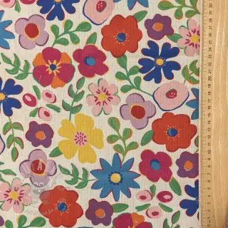 Sisustuskangas Linenlook Flower Fiesta Field digital print