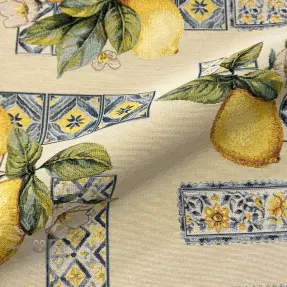 Sisustuskangas GOBELIN premium Citrus Lemon Azulejos